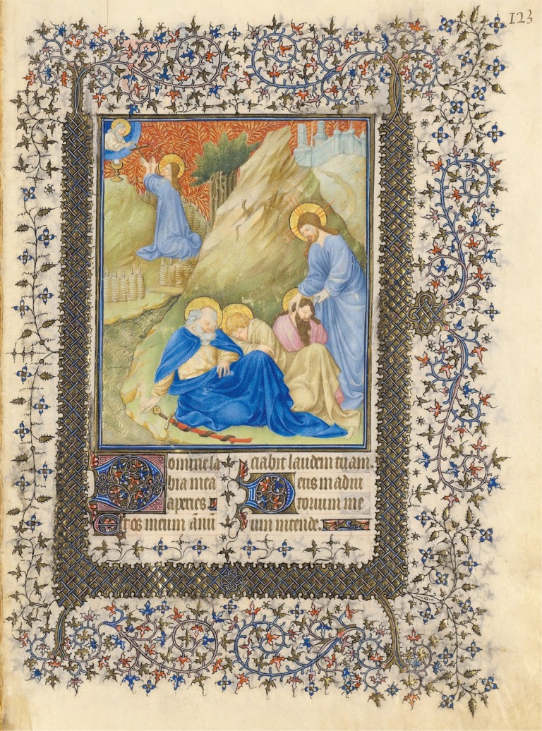 Nu het vasten Belle_Heures_du_duc_de_Berry_-_f123r_-_Christ_au_jardin_des_oliviers